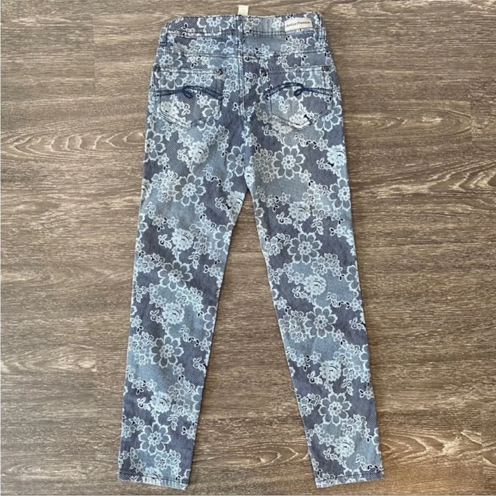 Justice Premium‎ Floral skinny jeans. Size 10. New
